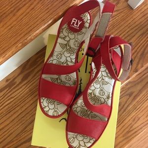 Fly London red sandal